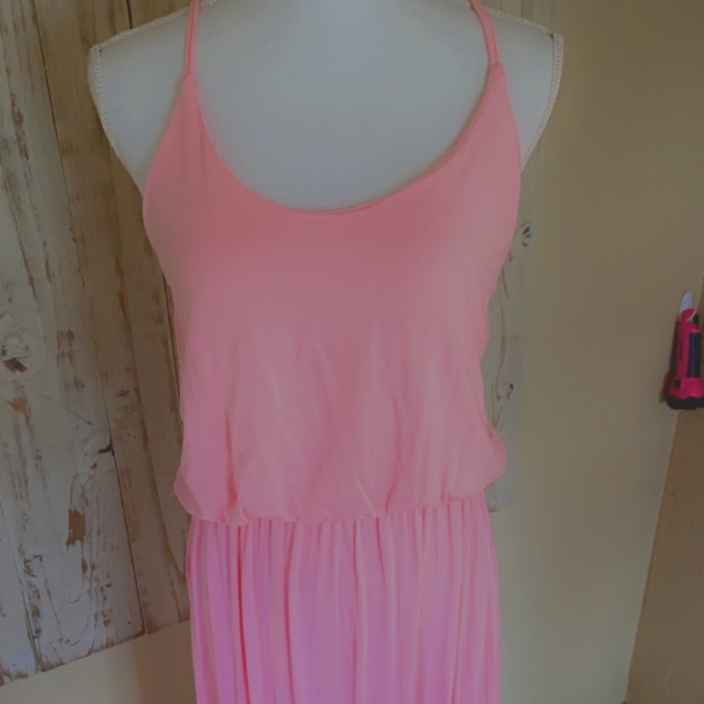 NWOT Pink Spaghetti Strap Maxi Dress XL